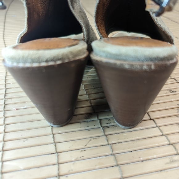 Frye Shoes Courtney Womens 6.5B ash Suede Booties Slingback Open Toe - Picture 7 of 11